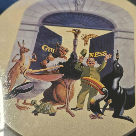 Guinness 4 Mug Coasters Set With Vintage Cartoon Toucan & Animal Designs - Picture 4 of 6